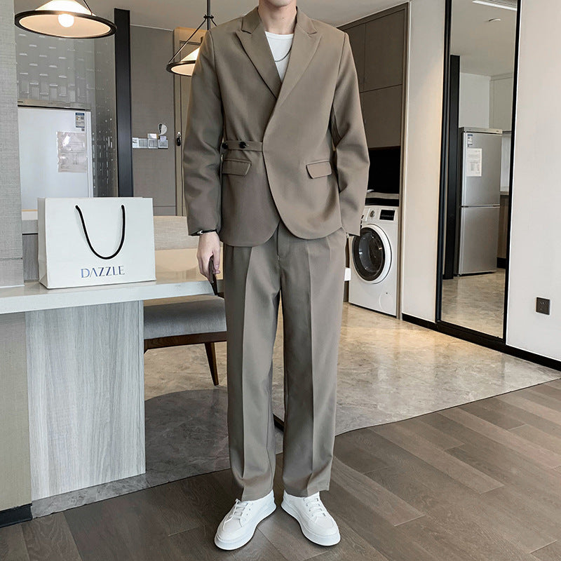 Men's Slim Fit Suit Jacket & Trouser Set – Modern Tailored Silhouette