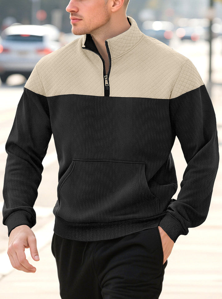 Men's Zip-Up Sweater – Knitted Minimalist Stretch Cardigan