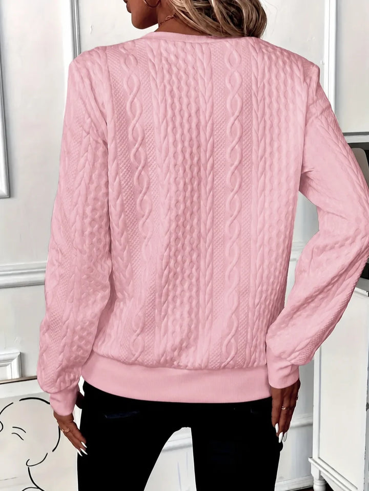 Women's Quilted Jacquard Hoodie – Cozy Street-Style Pullover