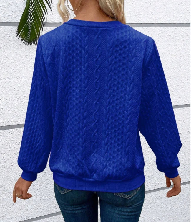 Women's Quilted Jacquard Hoodie – Cozy Street-Style Pullover