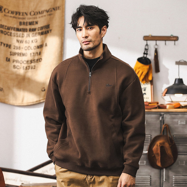 Men's Fleece Zip Coat – Wool-Feel Lined for Everyday Warmth