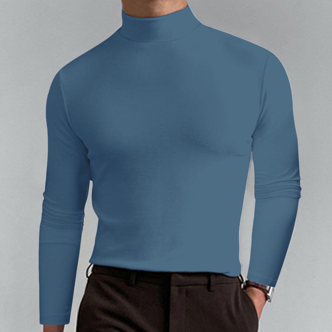 Men's High Neck Long Sleeve T-Shirt – Refined Modern Profile