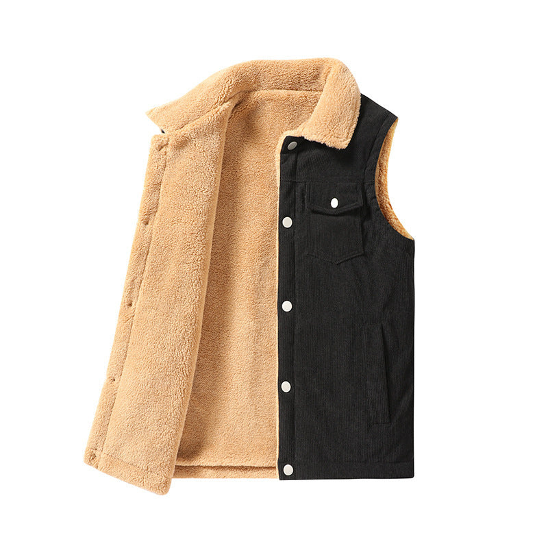 Men's Cotton Canvas Workwear Vest – Thick Lined Utility Layer