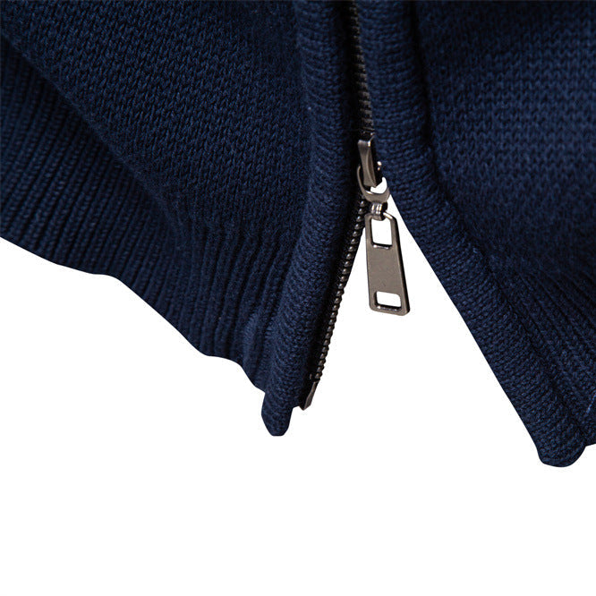 Men's Cotton Zip-Up Sweater Jacket – Slim Fit Knit Design