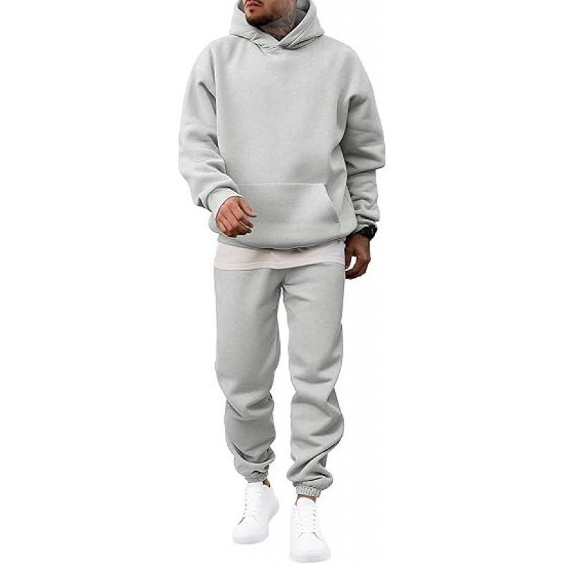 Men's Two Piece Set Sporty Hoodie and Jogger – Relaxed Fleece Lined