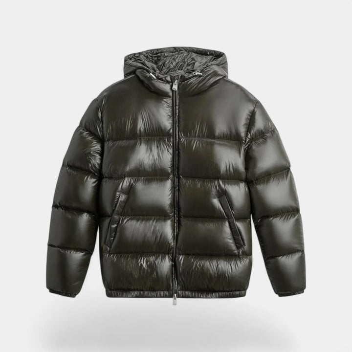 Men's Down Hooded Puffer Jacket – Modern Sculpted Fit