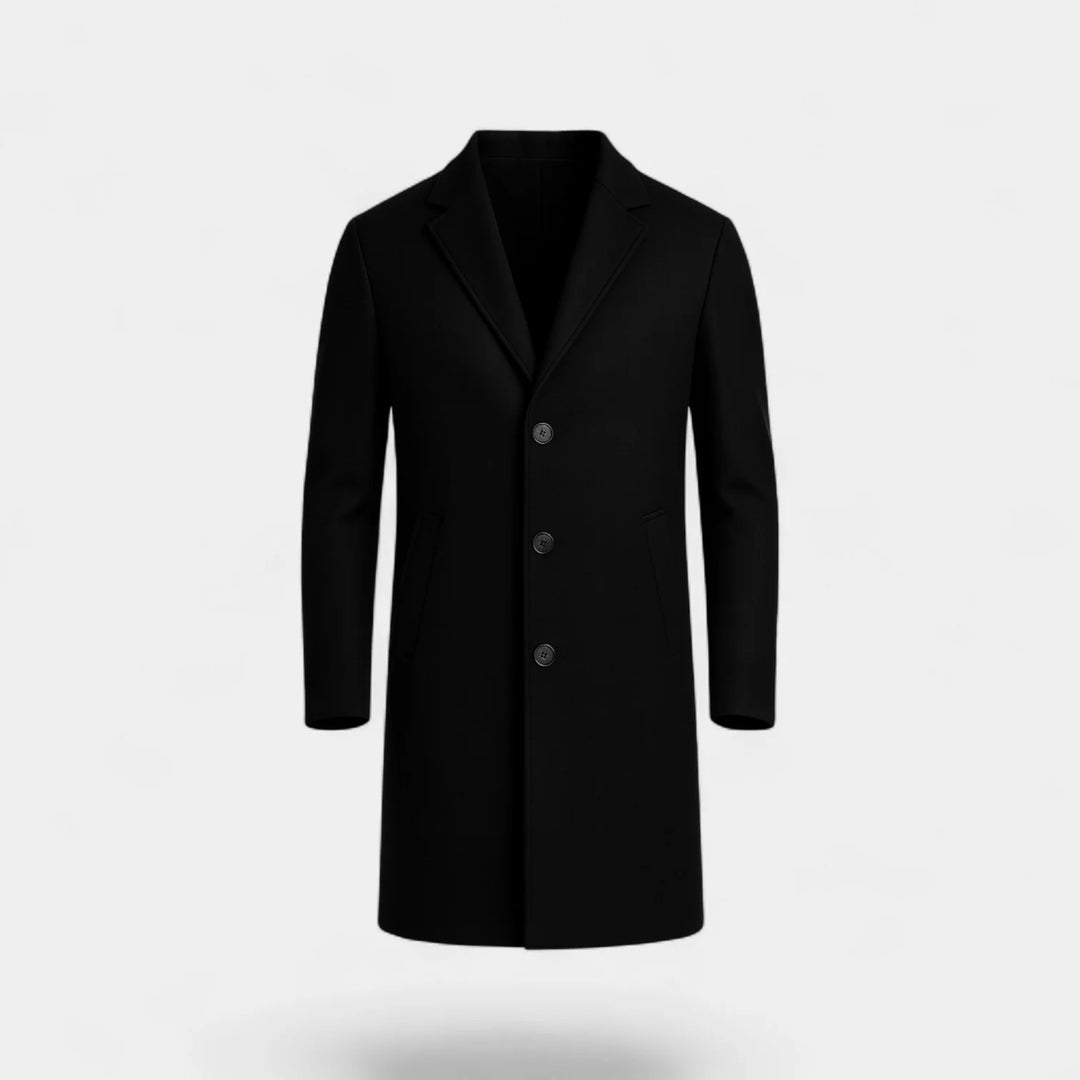 Men’s Mid-Length Cotton Blend Coat – Windbreaker Style