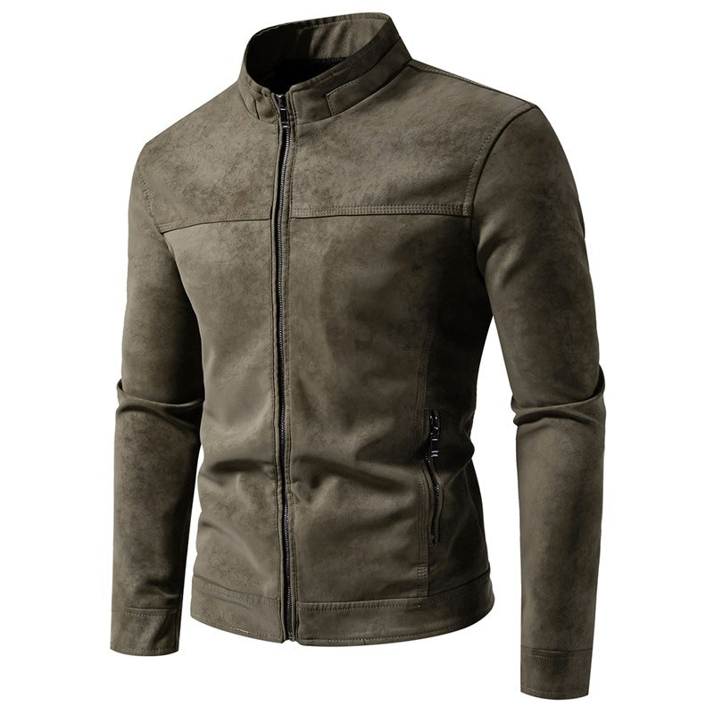 Men's Vegan Leather Jacket – Loose Fit Retro Tie-Dye