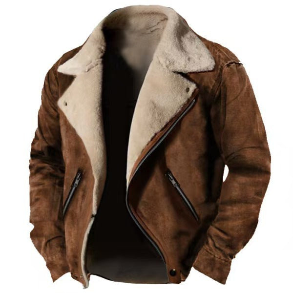 Men's Polo Collar Zipper Jacket – Thick Lined Everyday Layer