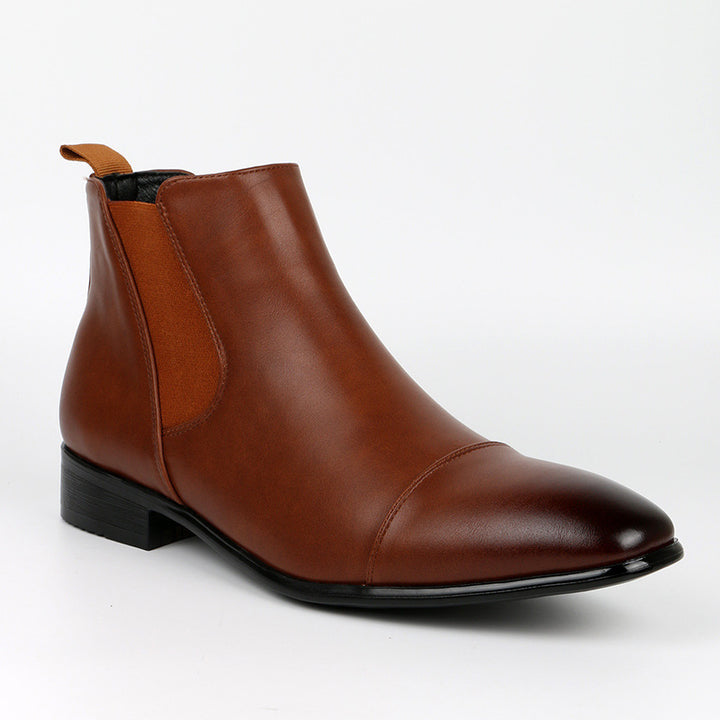 Men's Chelsea Boot – Vegan Leather Square Toe, Low Heel Comfort