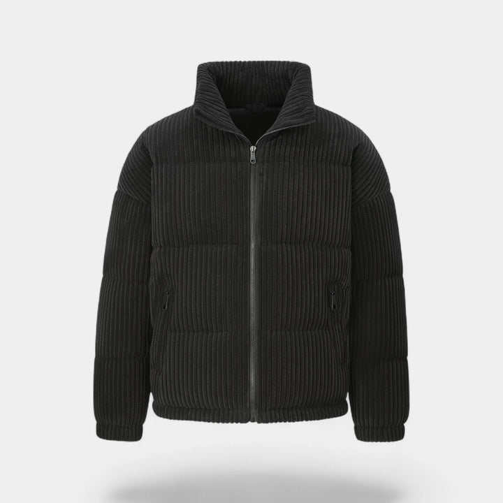 Men's Corduroy Quilted Jacket – Relaxed Fit, Padded Structure