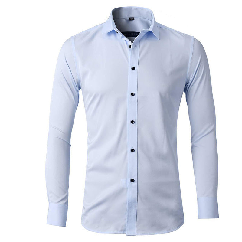 Men's Fitted Stretch Dress Shirt – Bamboo Blend, Easy-Care