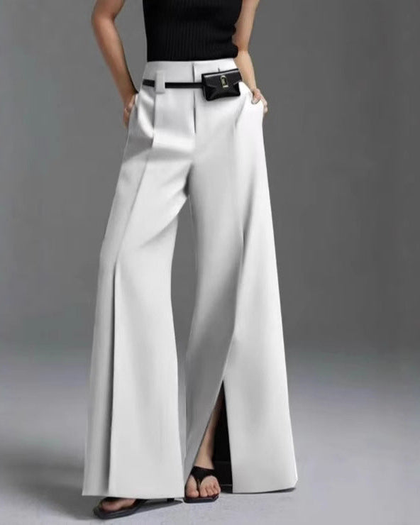 Women's Flared Split Trouser – Relaxed Fit, Split Hem Pant