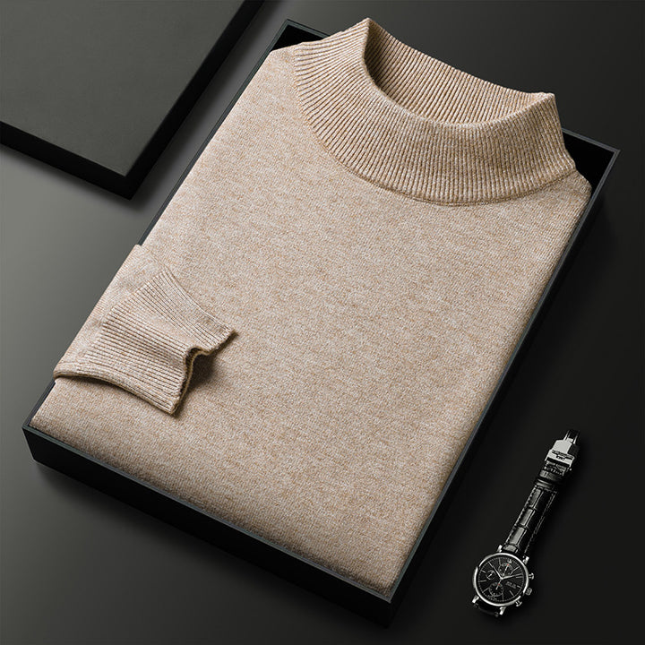 Men's Knitted Slim Fit Half Collar Sweater – Refined Minimalist Design