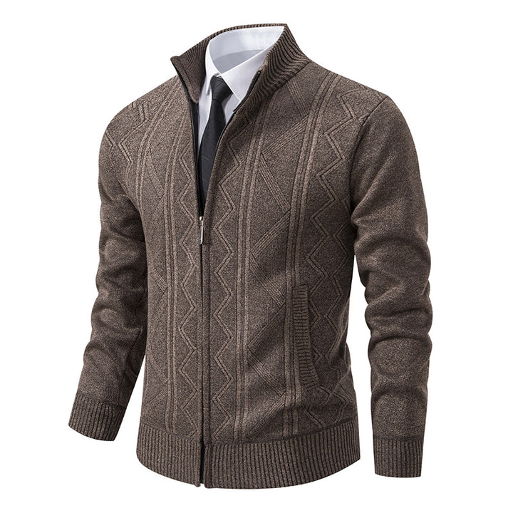 Men's Thick Knit Cardigan Sweater – Relaxed Fit Cotton Blend Layer