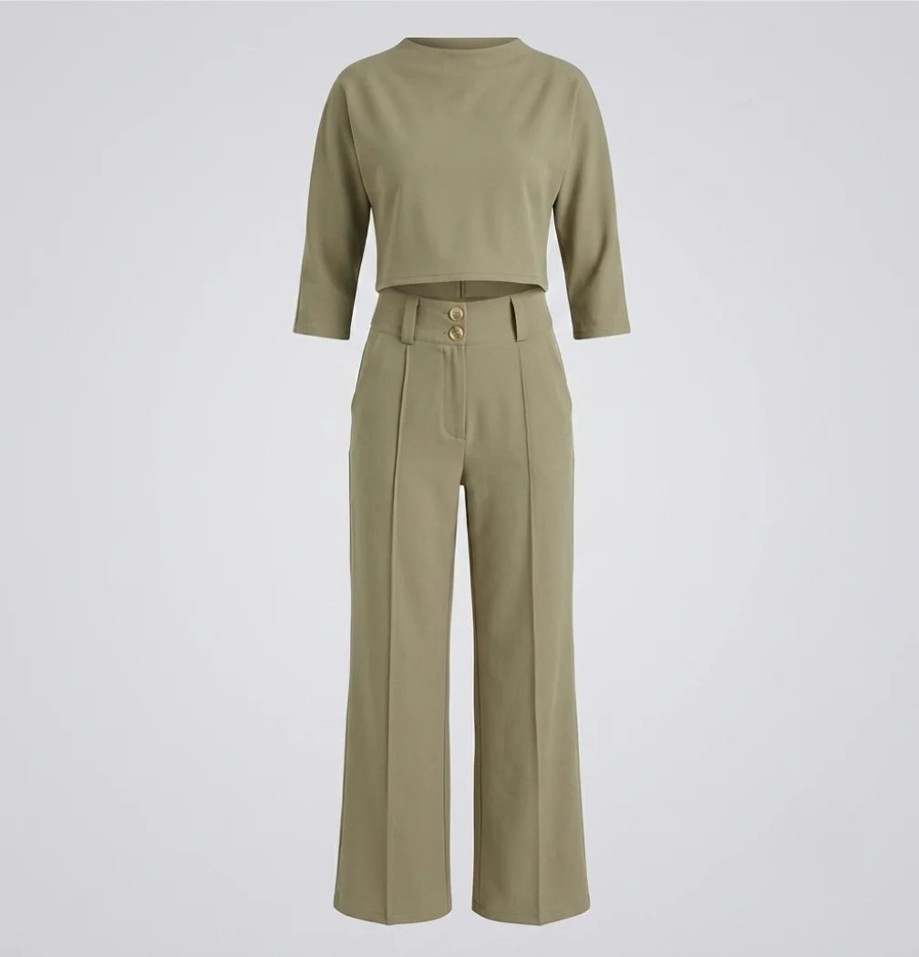 Women's Casual Nine-Quarter Sleeve Set – Fresh Relaxed Silhouette