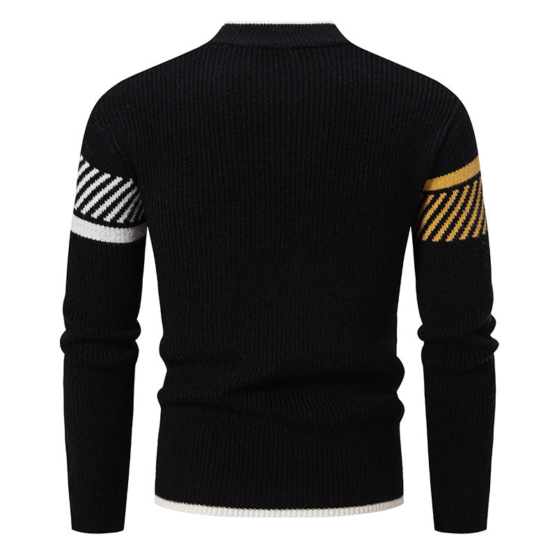 Men's Pullover Sweater – Thick Modal-Spandex Knit, Relaxed Fit