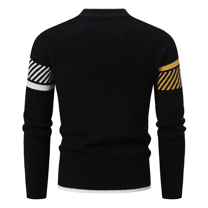 Men's Pullover Sweater – Thick Modal-Spandex Knit, Relaxed Fit