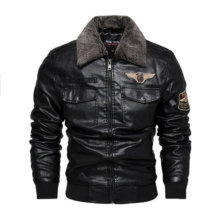 Men's Vegan Leather Jacket – Plush Lined Motorcycle Lapel Style