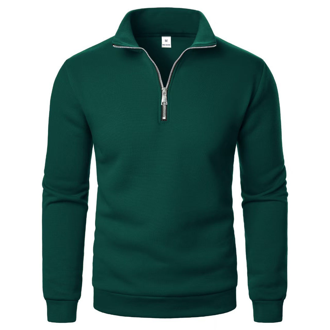 Men's Half Zip Stand Collar Pullover – Relaxed Fit Everyday Layer