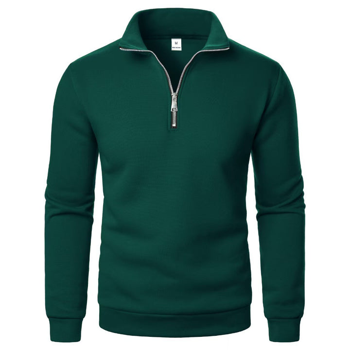 Men's Half Zip Stand Collar Pullover – Relaxed Fit Everyday Layer