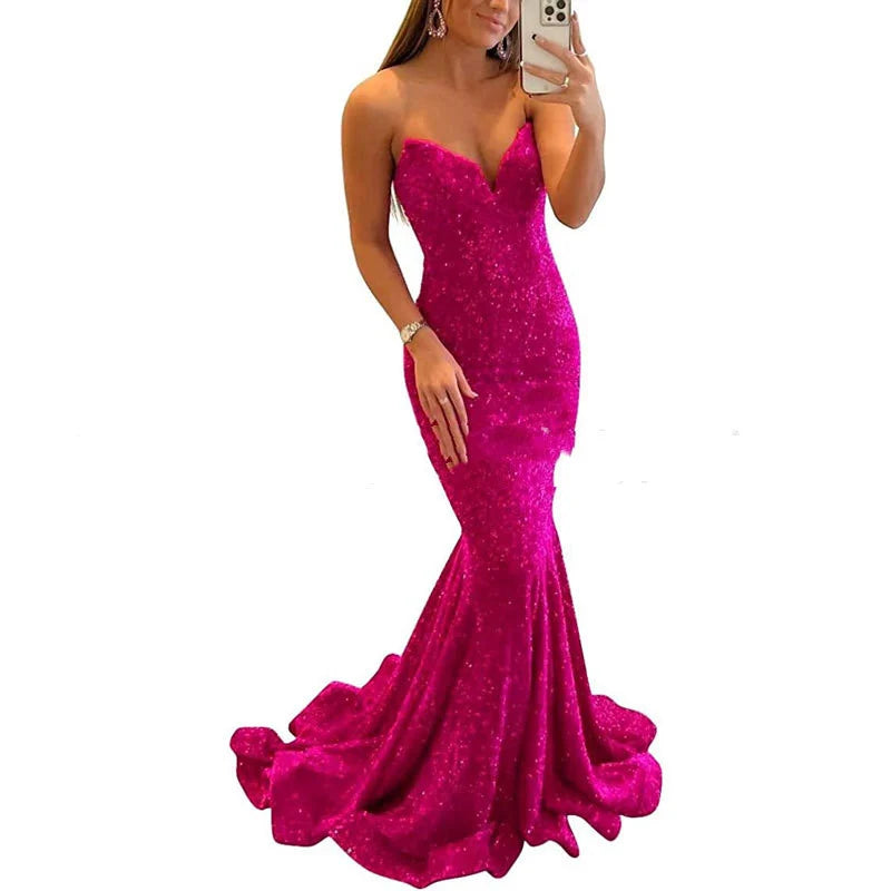 Sequin Evening Maxi Dress – Women's Formal Sequin Gown