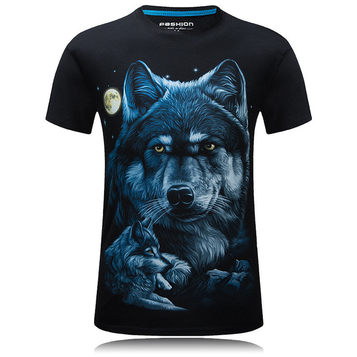 Men's Cotton T-Shirt – Relaxed Fit Graphic Wolf Design