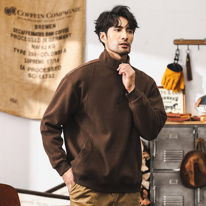 Men's Fleece Zip Coat – Wool-Feel Lined for Everyday Warmth