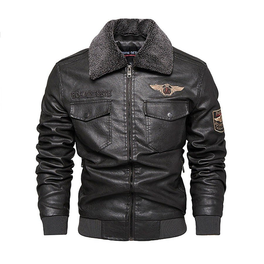 Men's Vegan Leather Jacket – Plush Lined Motorcycle Lapel Style