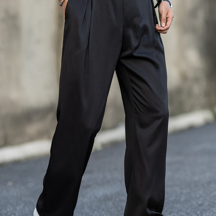 Men's Rabbit Fur Cropped Trousers – High-Waisted Straight Fit