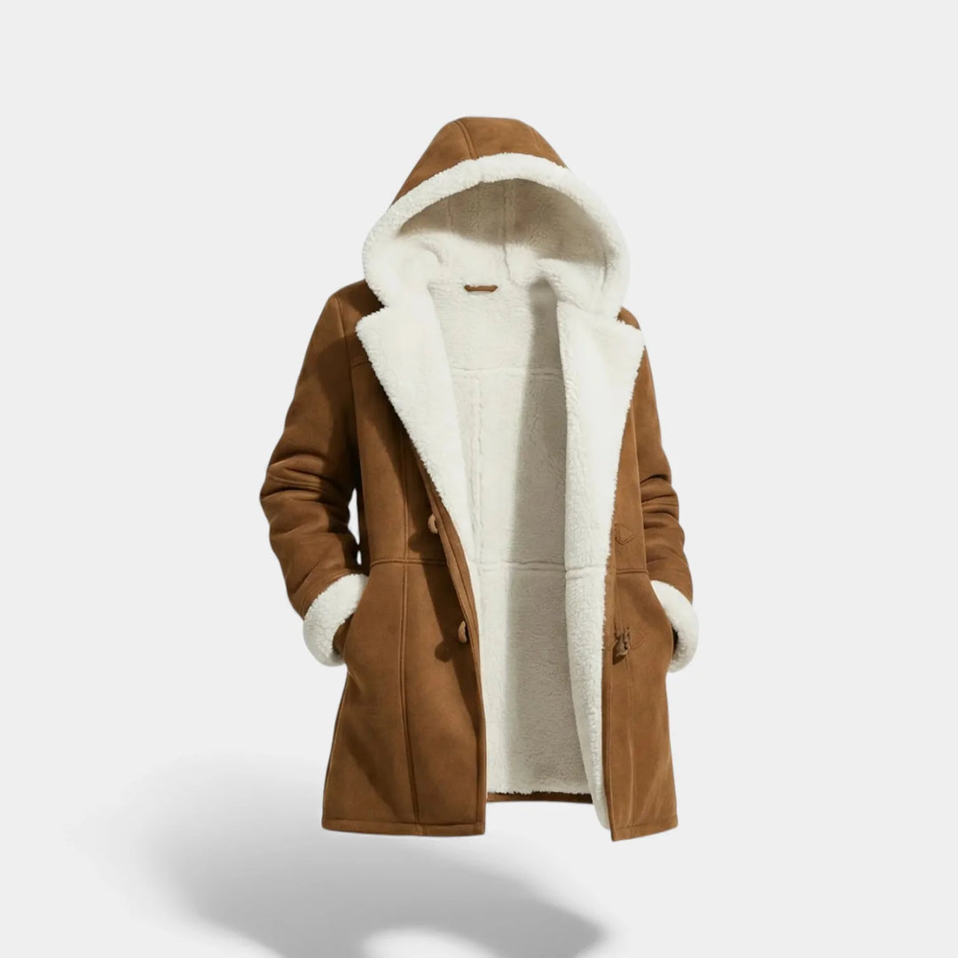 Sherpa Lined Women's Winter Jacket – Hooded, Wind-Resistant, Warm