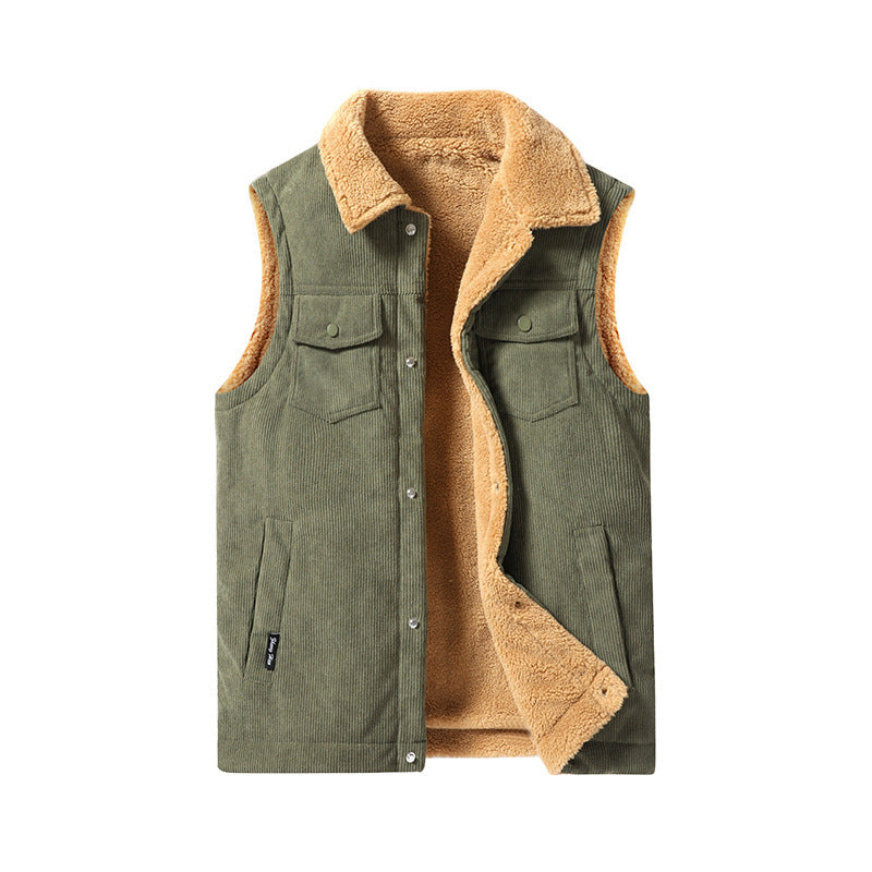Men's Cotton Canvas Workwear Vest – Thick Lined Utility Layer