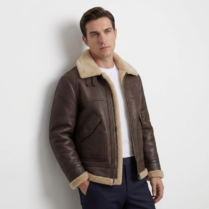 Men's Lambswool Lined Jacket – Relaxed Fit Padded Outerwear