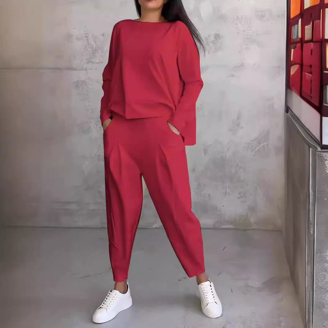 Women's Soft Knit Two Piece Lounge Set – Tapered Loungewear Outfit