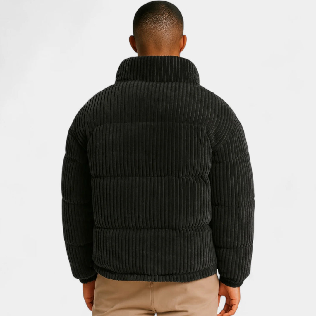 Men's Corduroy Quilted Jacket – Relaxed Fit, Padded Structure