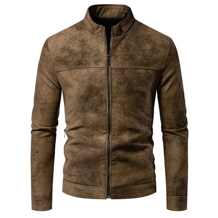 Men's Vegan Leather Jacket – Loose Fit Retro Tie-Dye
