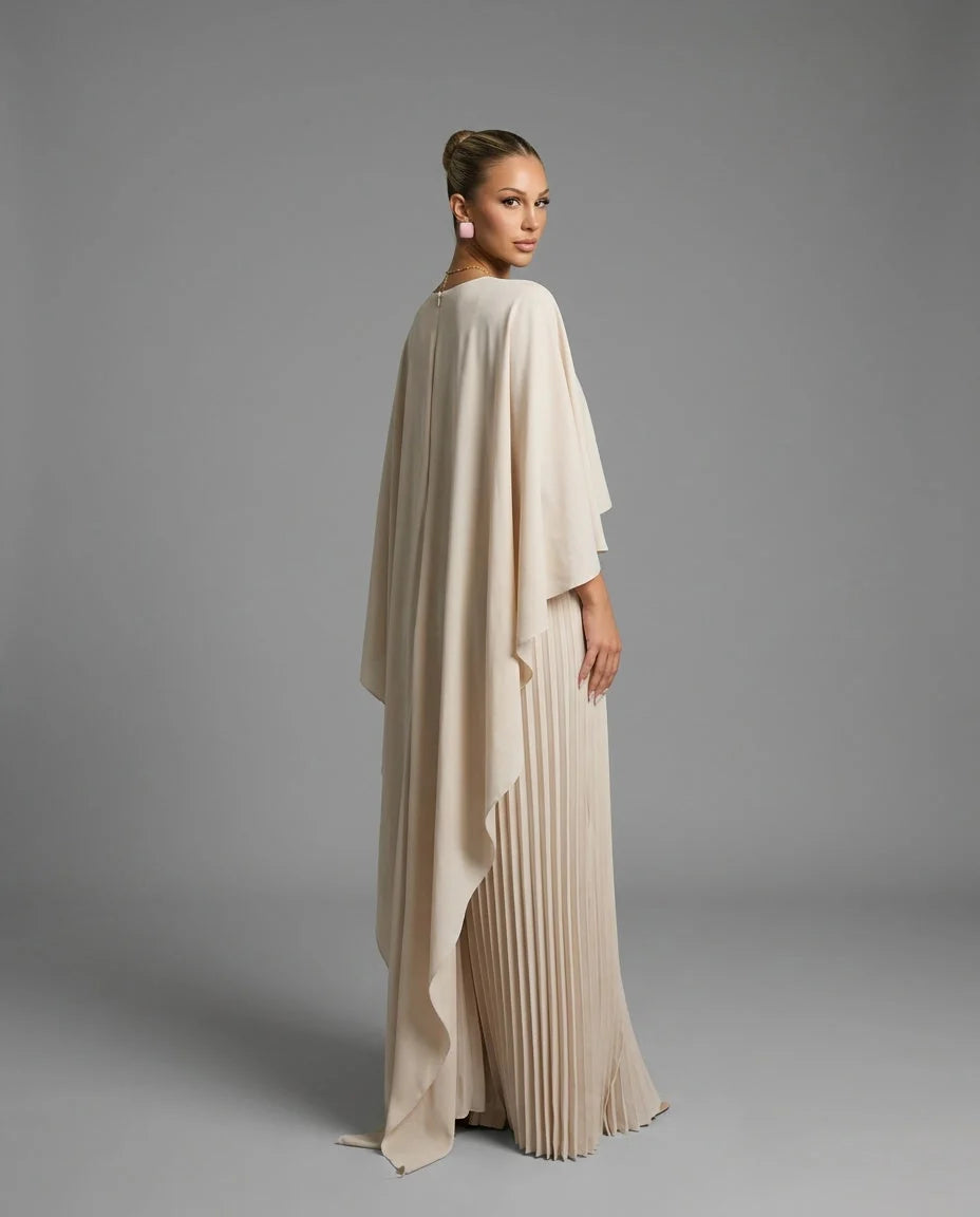 Maxi Dress with Batwing Sleeves for Women – Lightweight Elegant Fabric