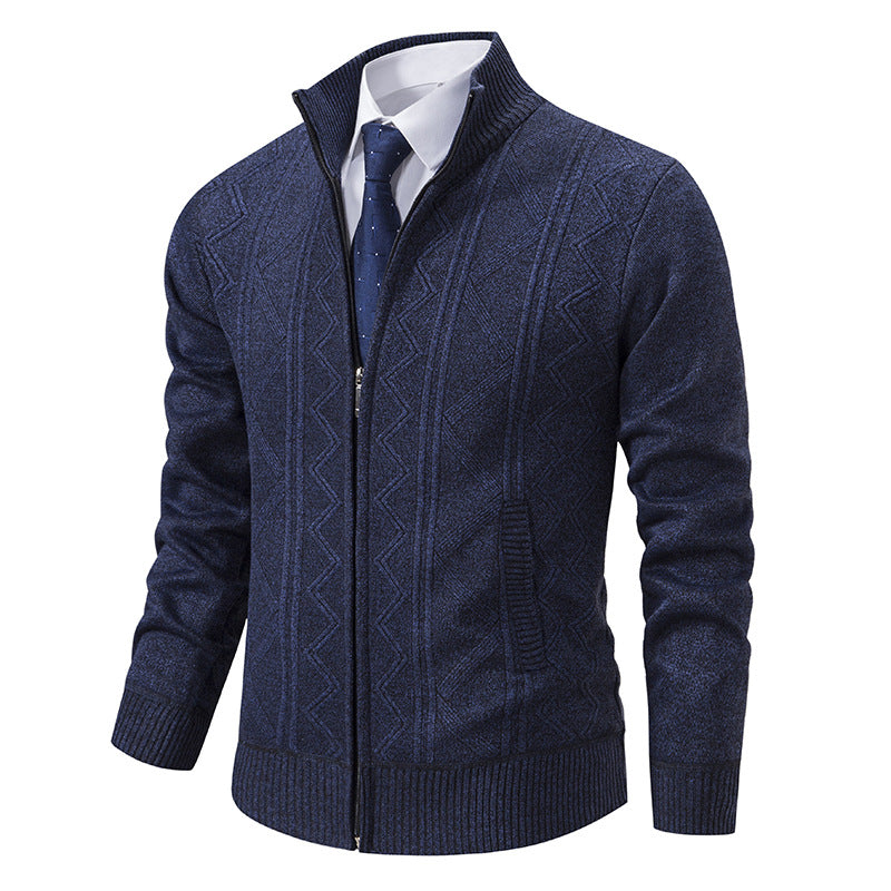 Men's Thick Knit Cardigan Sweater – Relaxed Fit Cotton Blend Layer