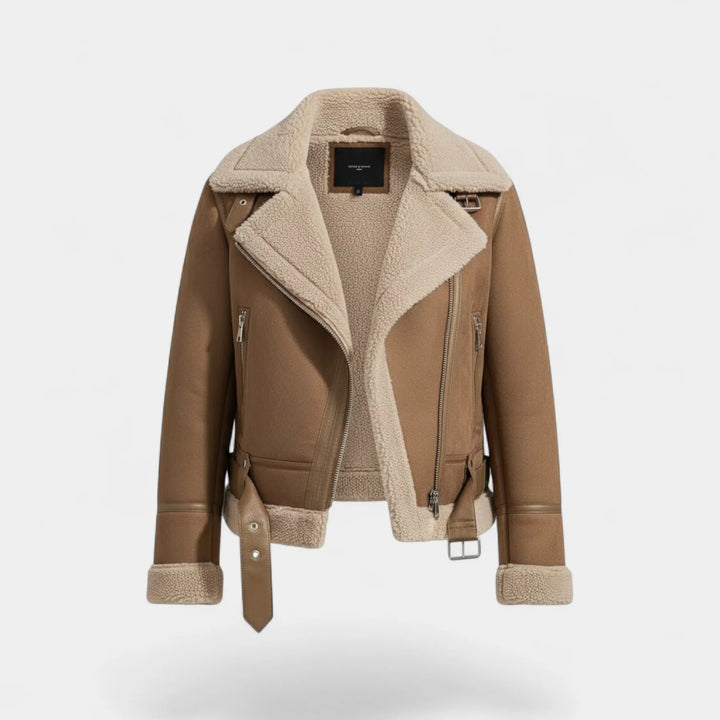 Women's Suede Jacket with Fleece Lining – Structured Fit
