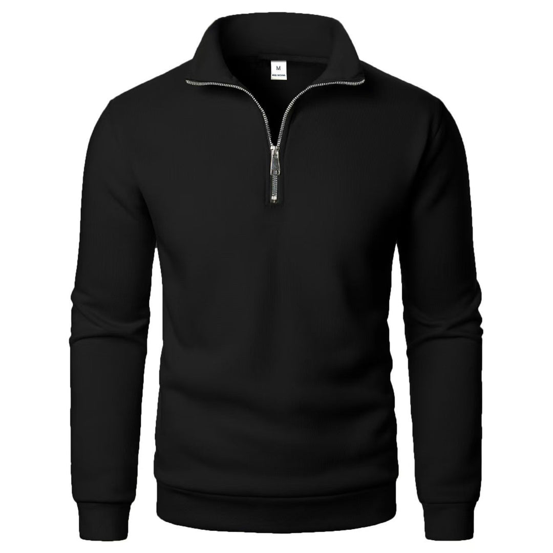 Men's Half Zip Stand Collar Pullover – Relaxed Fit Everyday Layer