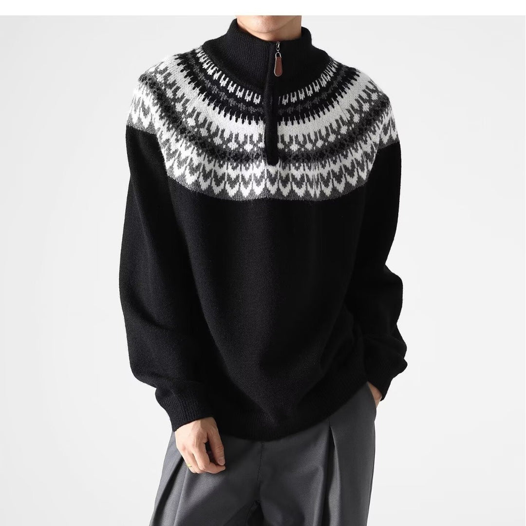 Men's Knit Sweater – Retro Classic Long Sleeve Pullover