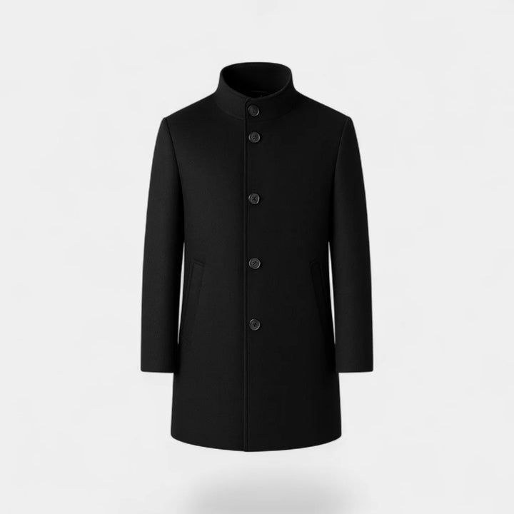 Men's Merino Wool Coat – Structured Silhouette with Removable Lining