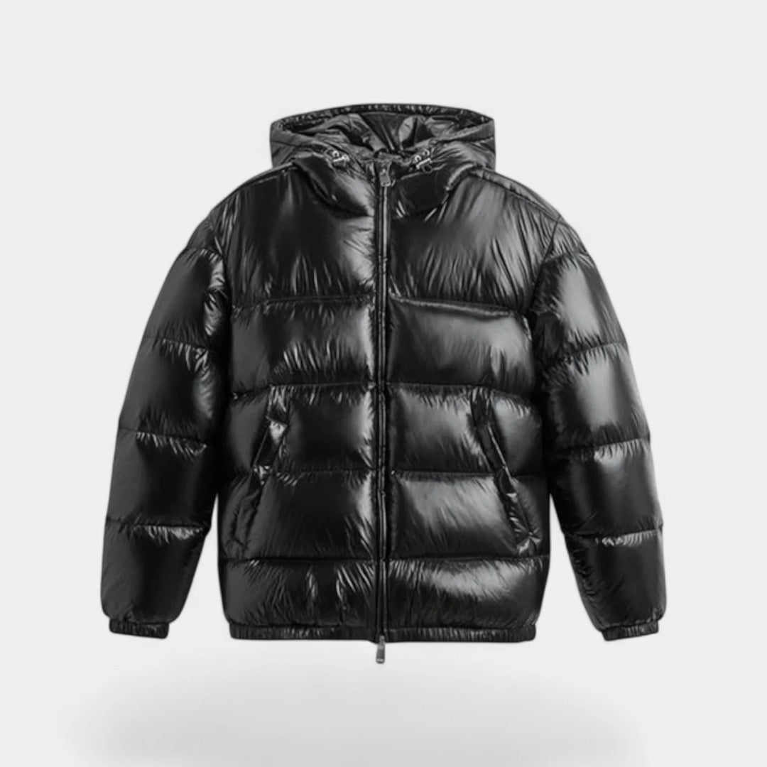 Men's Down Hooded Puffer Jacket – Modern Sculpted Fit