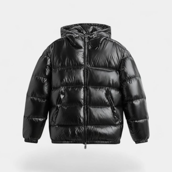 Men's Down Hooded Puffer Jacket – Modern Sculpted Fit