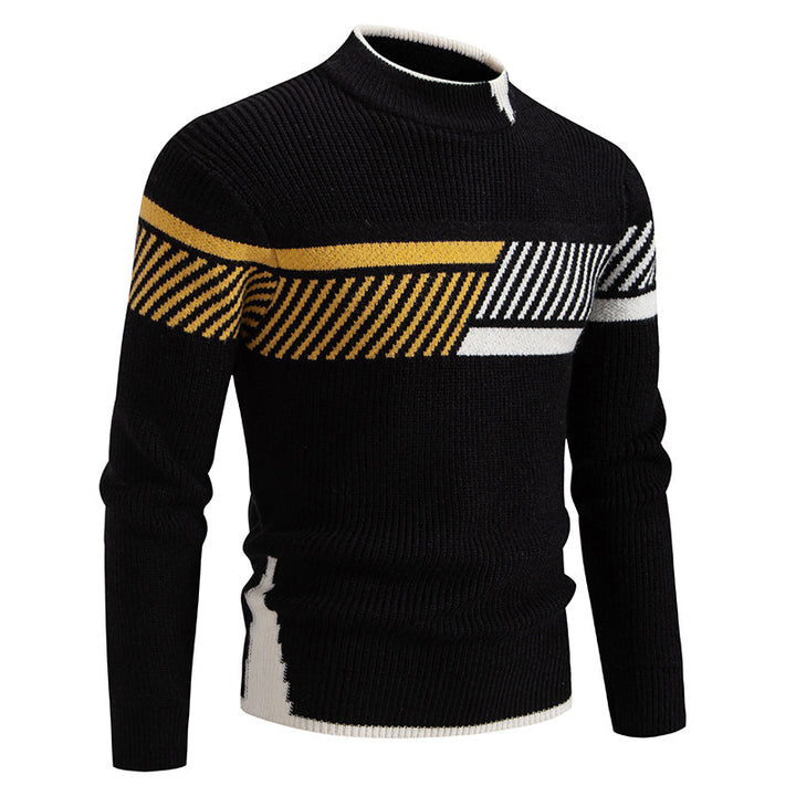 Men's Pullover Sweater – Thick Modal-Spandex Knit, Relaxed Fit