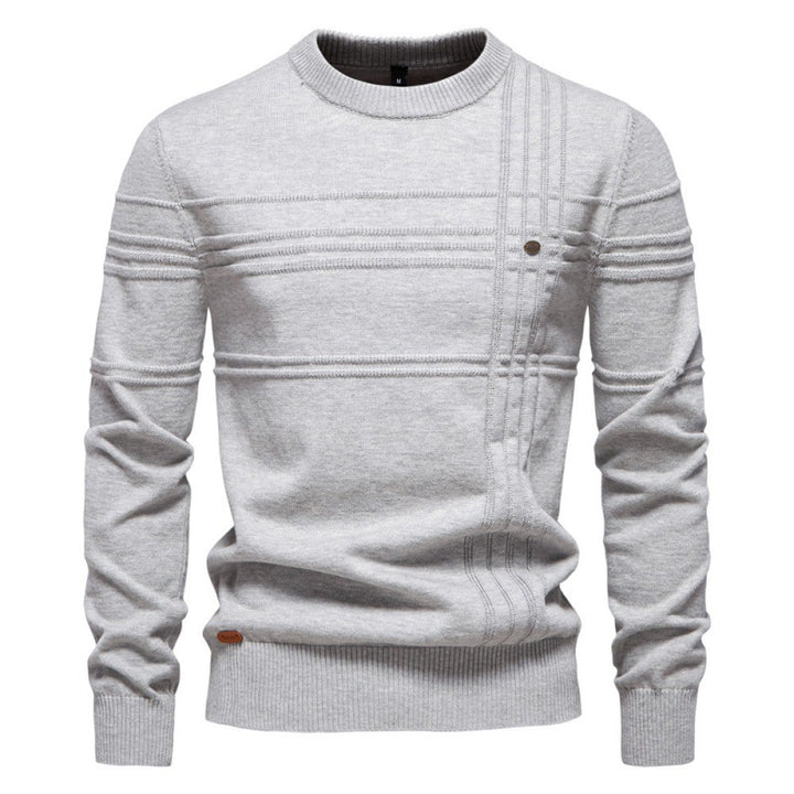 Cotton Men's Pullover Sweater – Slim Fit Crew Neck Knit