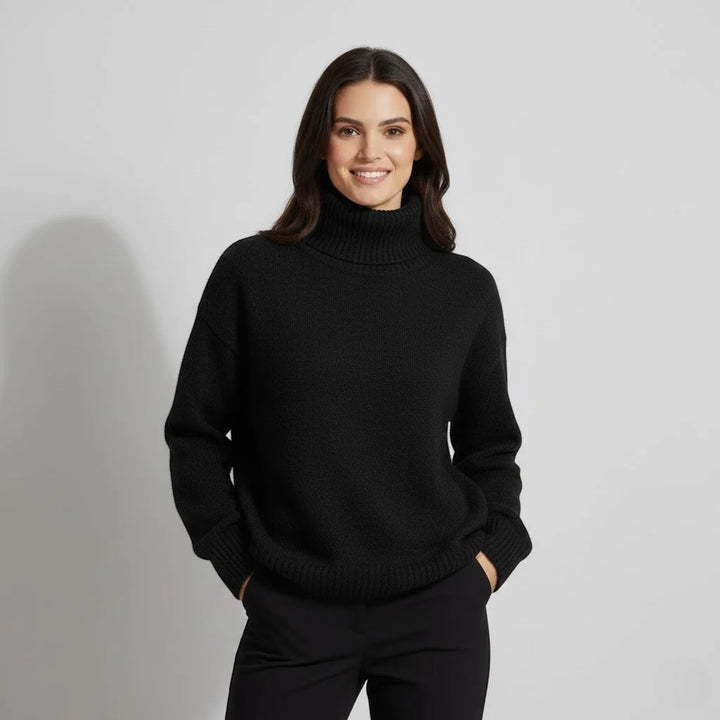 Women's Cashmere Sweater – Thick Knit Turtleneck for Autumn-Winter