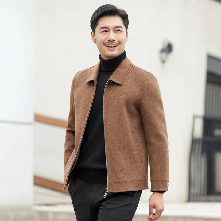 Men's Wool Jacket – Short Lapel Business Style with Patch Pockets