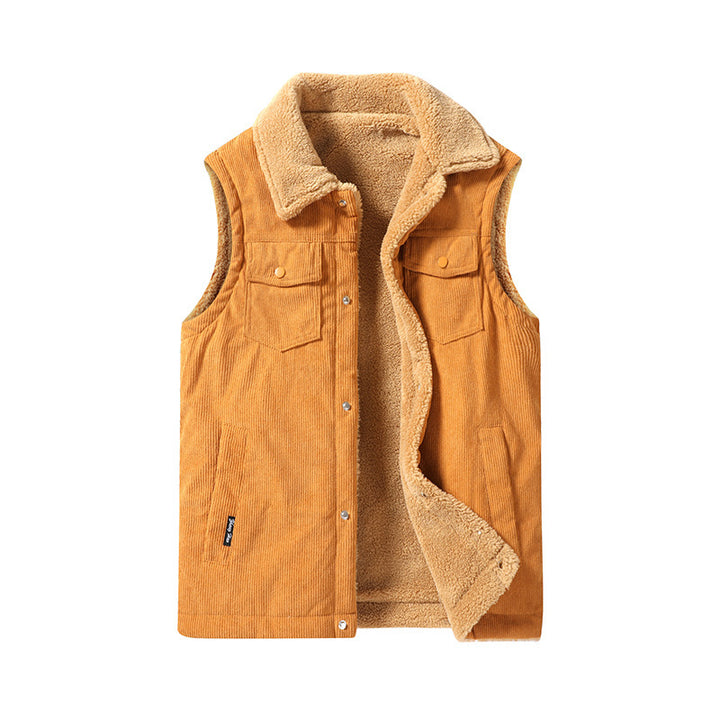 Men's Cotton Canvas Workwear Vest – Thick Lined Utility Layer