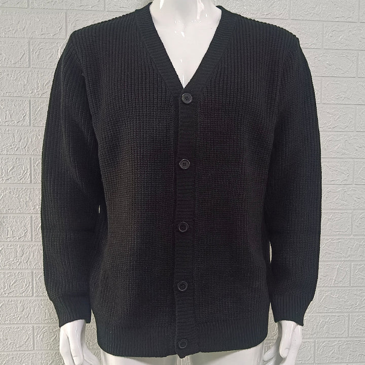Men's Cardigan Slim Fit V-Neck – Cotton Knit, Button Front
